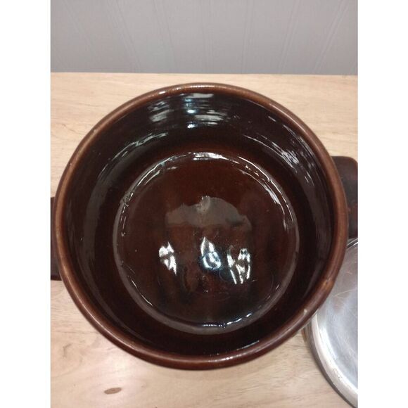 Vintage West bend, ceramic Crock bean pot with aluminum lid - Picture 5 of 8
